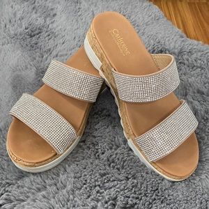 Catherine Preston Sandals in blush-silver size 7